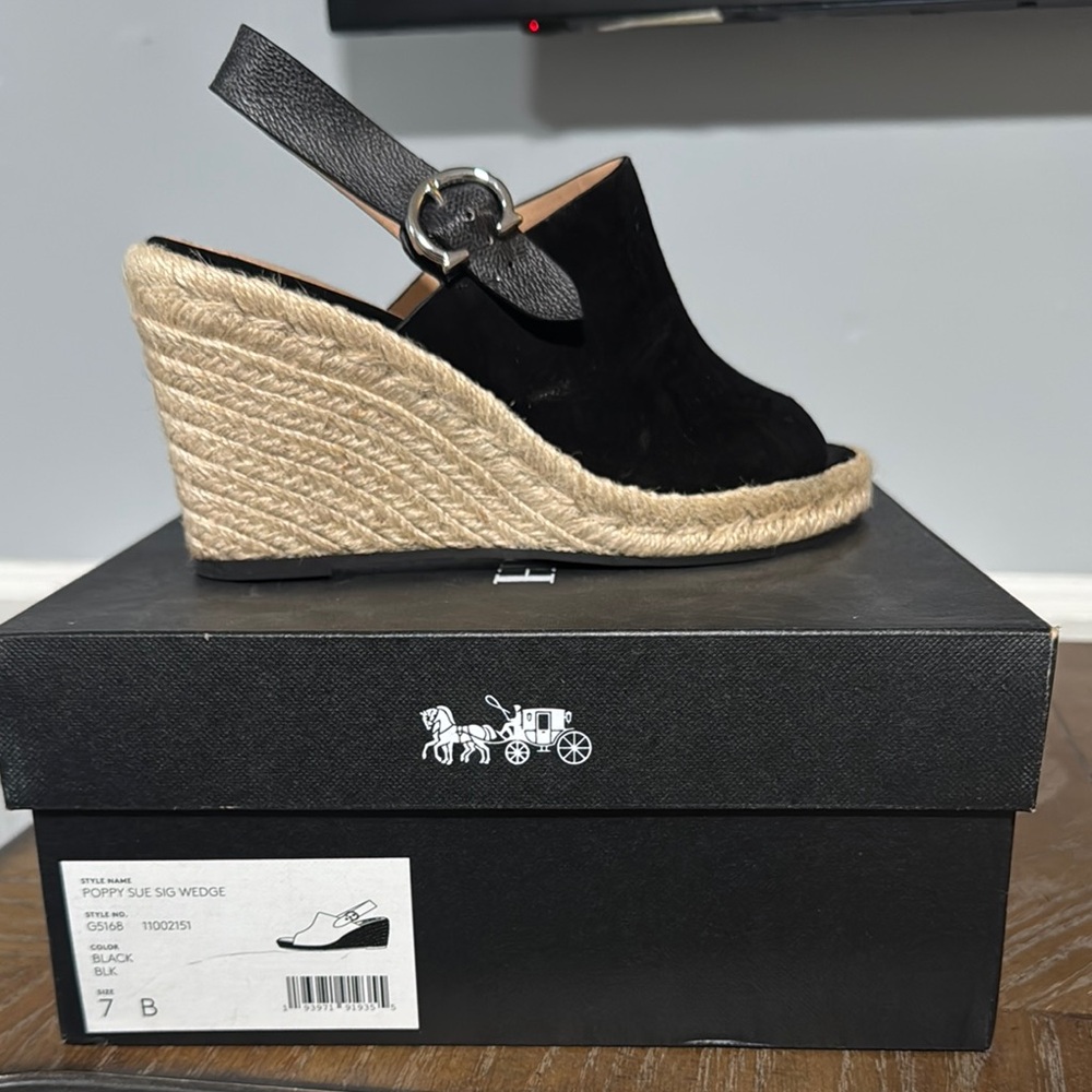Coach Poppy Sue Sig Wedge Leather strap